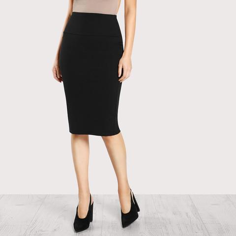 Elastic Waist Pencil Skirt