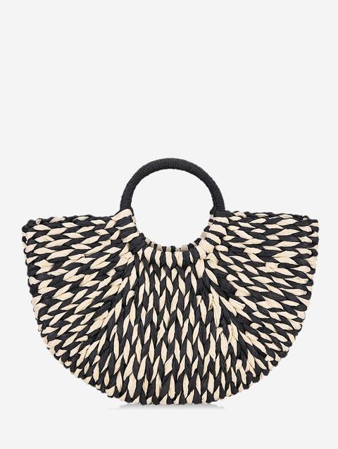 Ethnic Straw Braid Hand Bag