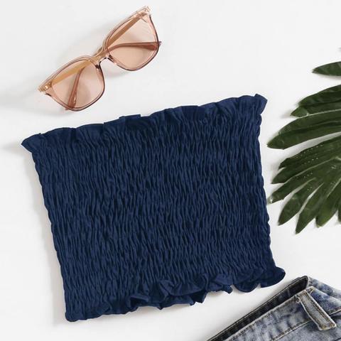 Top Bandeau Con Detalle Fruncido