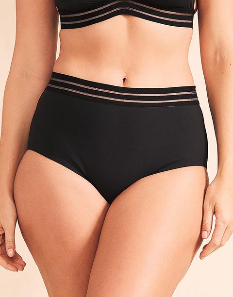 Icon Cara Black High Waisted Shaping Bikini Brief