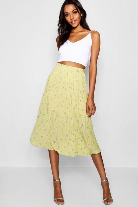 floral midi skater skirt