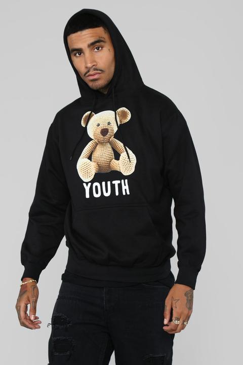 Teddy Youth Hoodie - Black