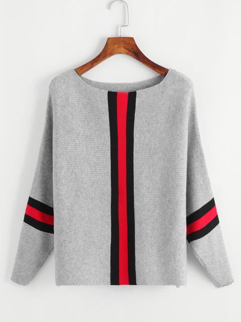 Maglione A Maglia A Righe A Contrasto