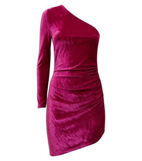 bright pink velvet dress