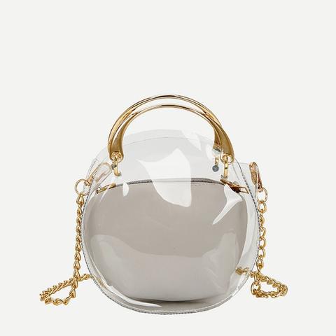 Bolsa Transparente Con Cadena Con Clutch Interior