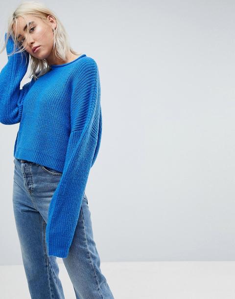 Asos - Maglione Corto Oversize - Blu