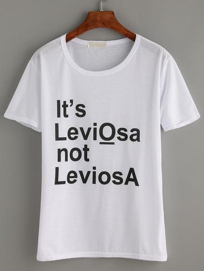 T-shirt Stampa Lettere - Bianco