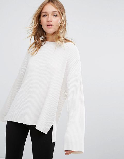 Pull&bear - Maglione A Coste - Bianco