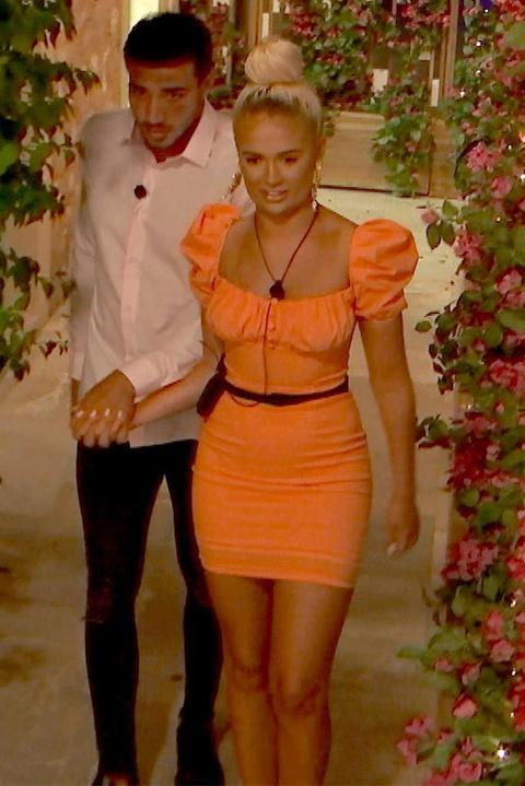 orange milkmaid dress