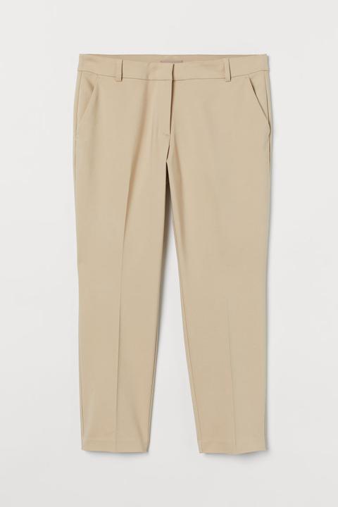 H & M+ Cigarette Trousers - Beige