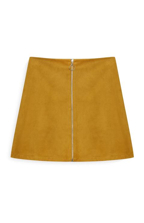 Mustard Zip Skirt