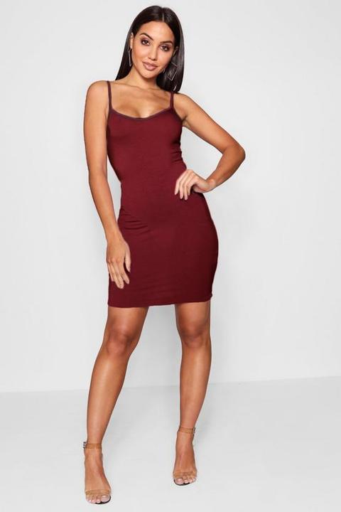basic strappy cami bodycon dress