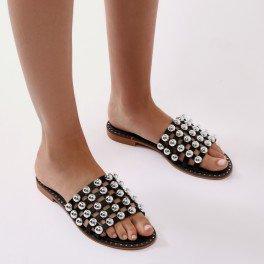 Colada Studded Sliders In Black