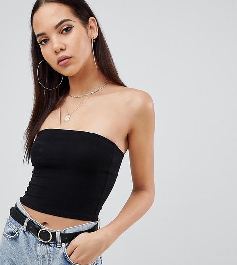 Asos Design Tall - Top Corto A Fascia Nero - Nero