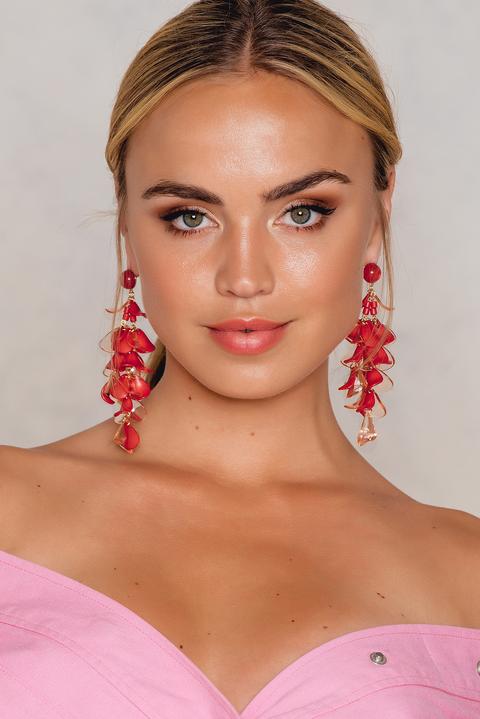 Hanging Colored Earrings Red