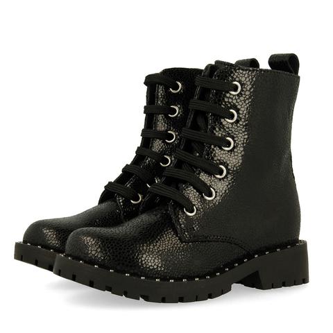 Shinny Black Ankle Boots For Girls 46674