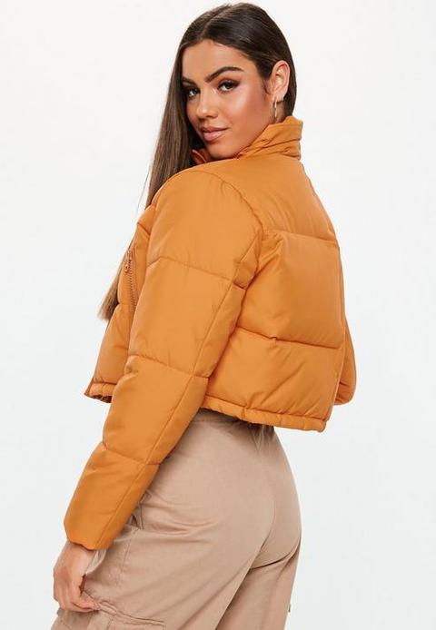 orange oversized puffer jacket