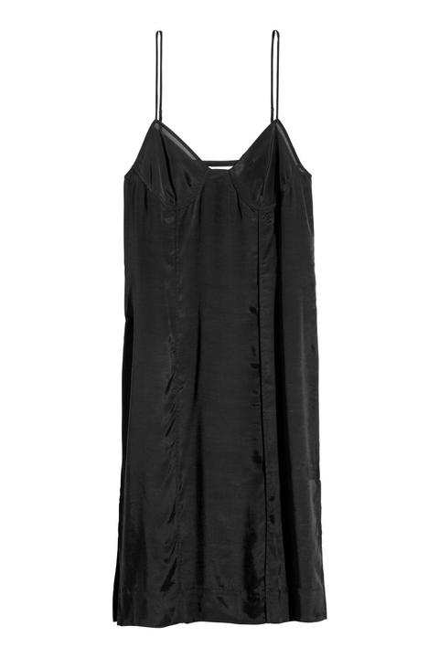 Vestido En Mezcla De Lyocell - Negro