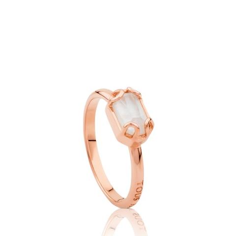 Anillo Join De Plata Vermeil Rosa