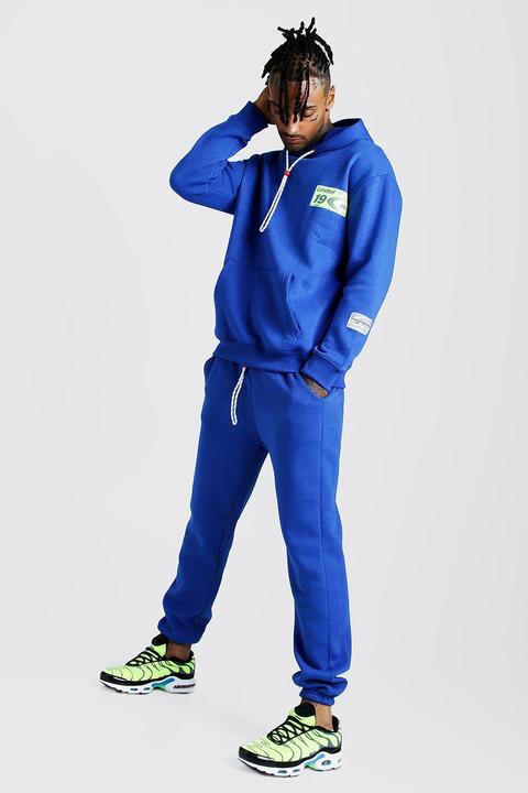 Mens Blue Man Loose Fit Hoodie & Skinny Fit Jogger, Blue