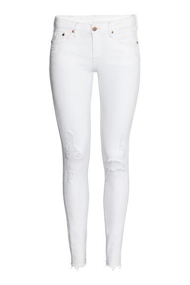 H & M - Super Skinny Low Jeans - Bianco