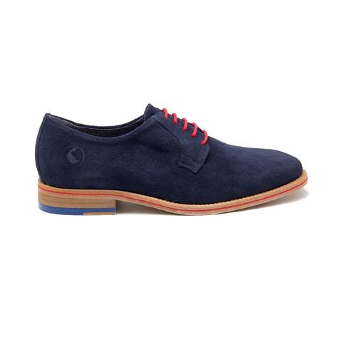 Zapato Derby Suela Madera Marino