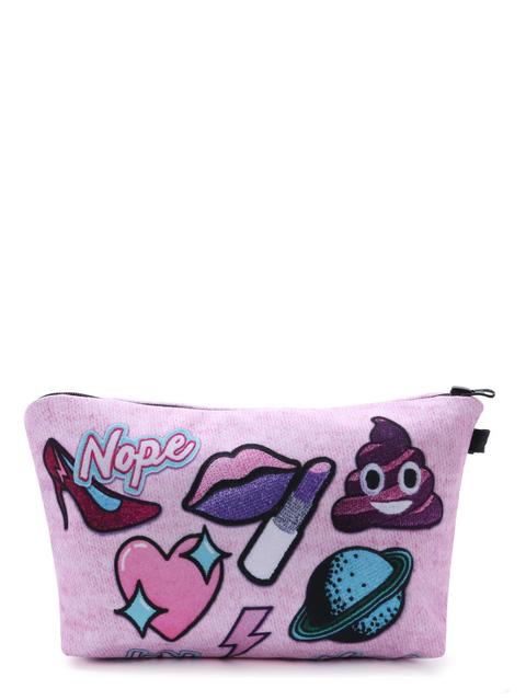 Pink Lip Patch Makeup Bag