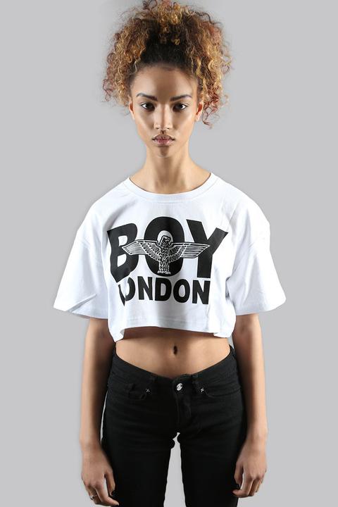 Boy London Croptop - White/black