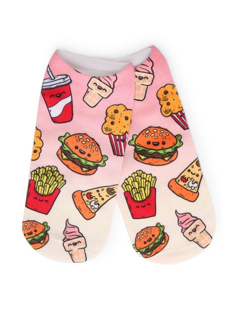 Hamburger Print Cartoon Socks