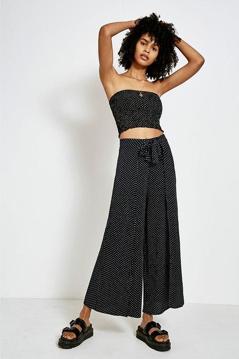 Uo Polka Dot Wrap Beach Culottes