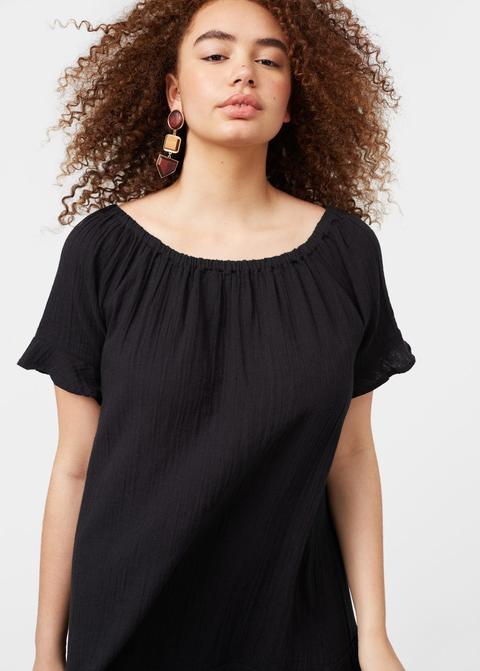 Vestido Off-shoulder Combinado