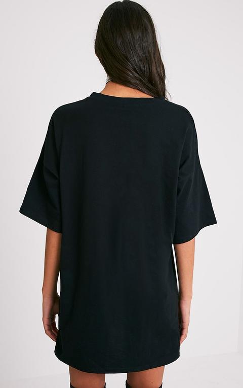 black slogan t shirt dress