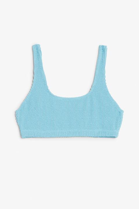 Shirred Bikini Top - Turquoise