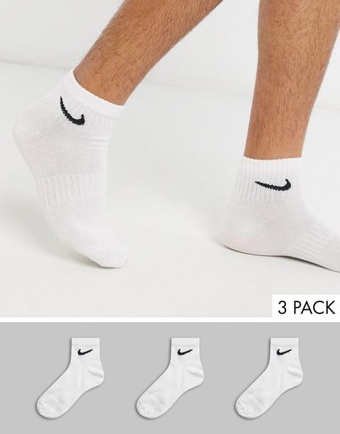 Pack De 3 Pares De Calcetines Tobilleros Blancos Unisex De Nike Training