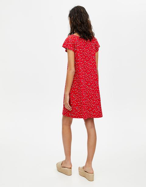 Vestito Mini A Maniche Corte Con Bottoni