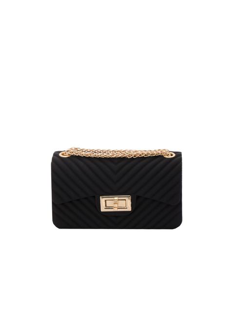 Amy Black Gold Quilted Mini Bag