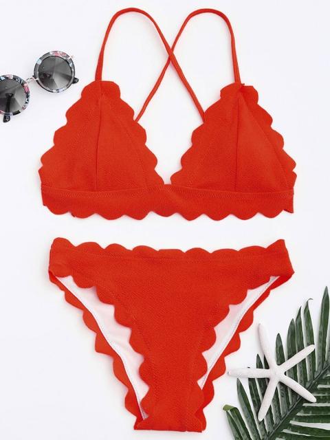 Bikini Festoneado Yellow Black Red Pink