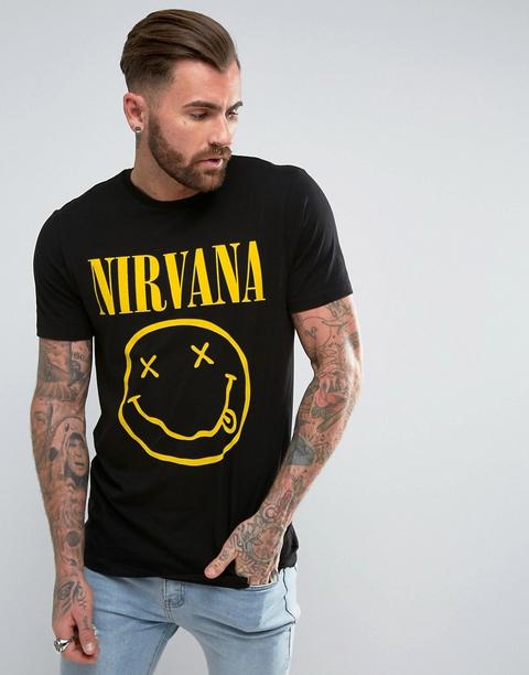 Camiseta Con Estampado De Cara Del Grupo Musical Nirvana De Asos