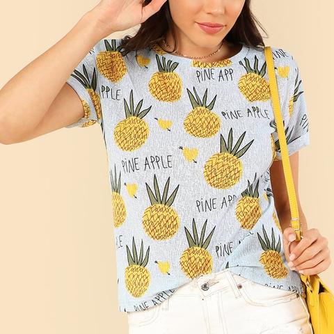 T-shirt Con Stampa Ananas