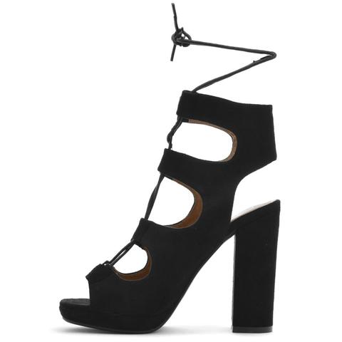 Eden - Black Lace Ups Sandals