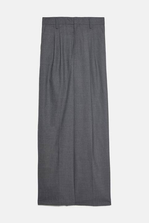 Wide-leg Trousers With Pleats