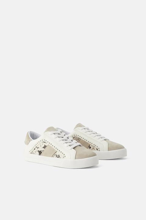 Studded Animal Print Sneakers from Zara 