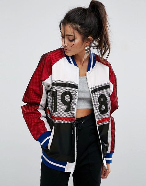 Cazadora Bomber Con Ribete Deportivo De Asos