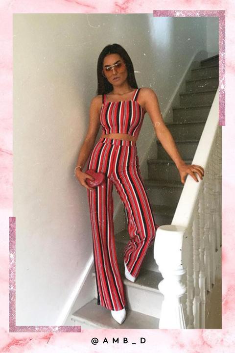 Miley Red Striped Two Piece Set