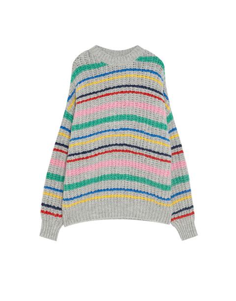 Pullover In Maglia A Righe Multicolore