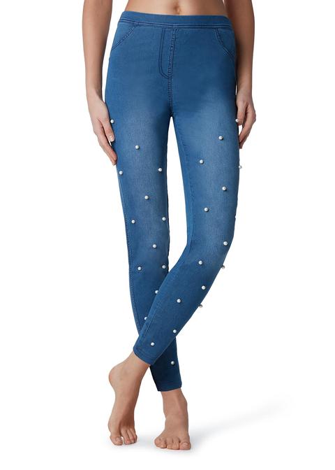 Leggings Jeans Aplicaciones Perlas