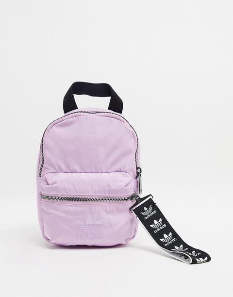 Adidas Originals Trefoil Logo Mini Backpack In Lilac-purple