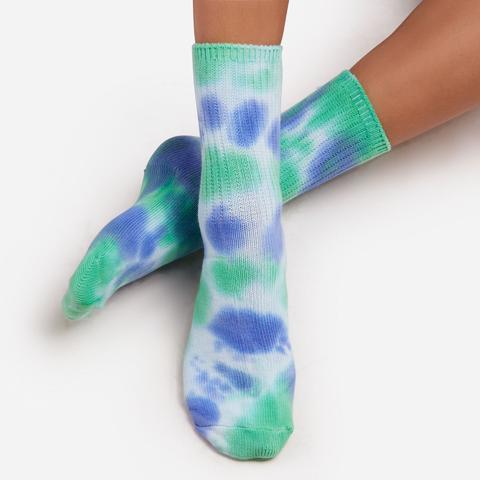 Melon Tie Dye Sport Socks,, Blue