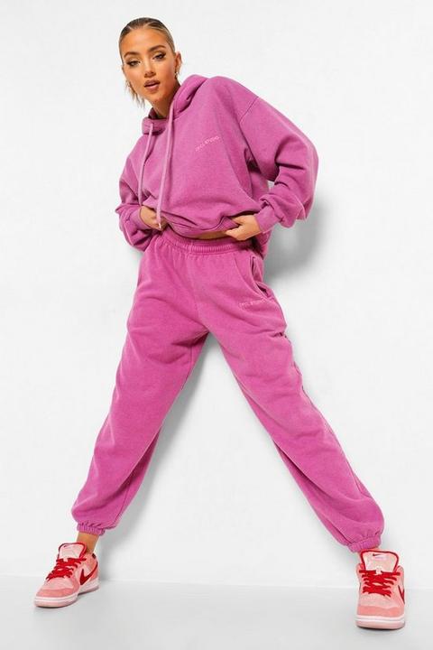 Womens Ofcl Studio Overdyed Marl Tracksuit - Pink - L, Pink