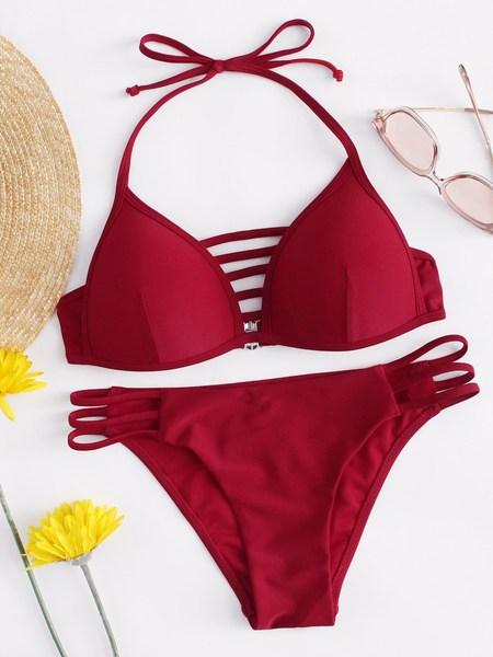 Set Di Bikini Allacciato Al Collo